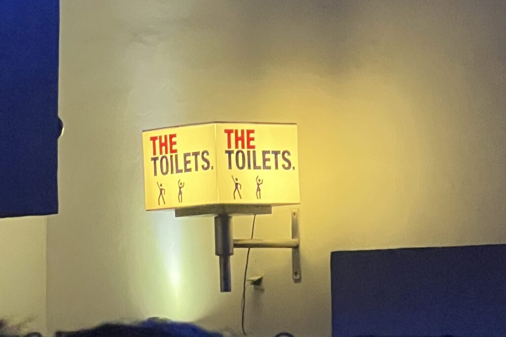 Cute restroom sign inside Ushuaïa Ibiza